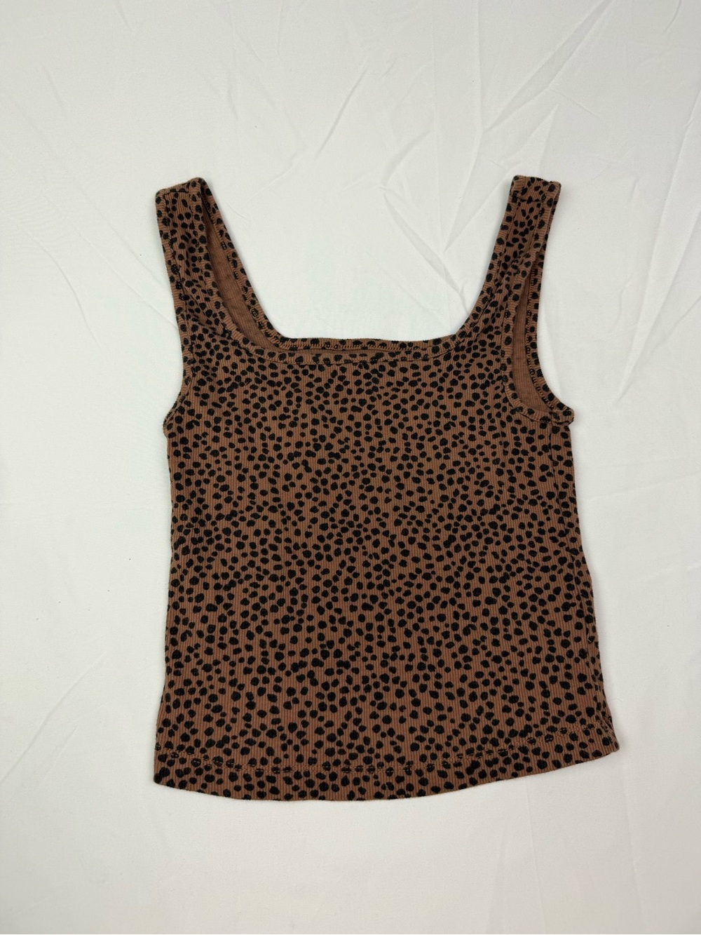 Old Navy Brown and Black Leopard Square Neck Tank Top